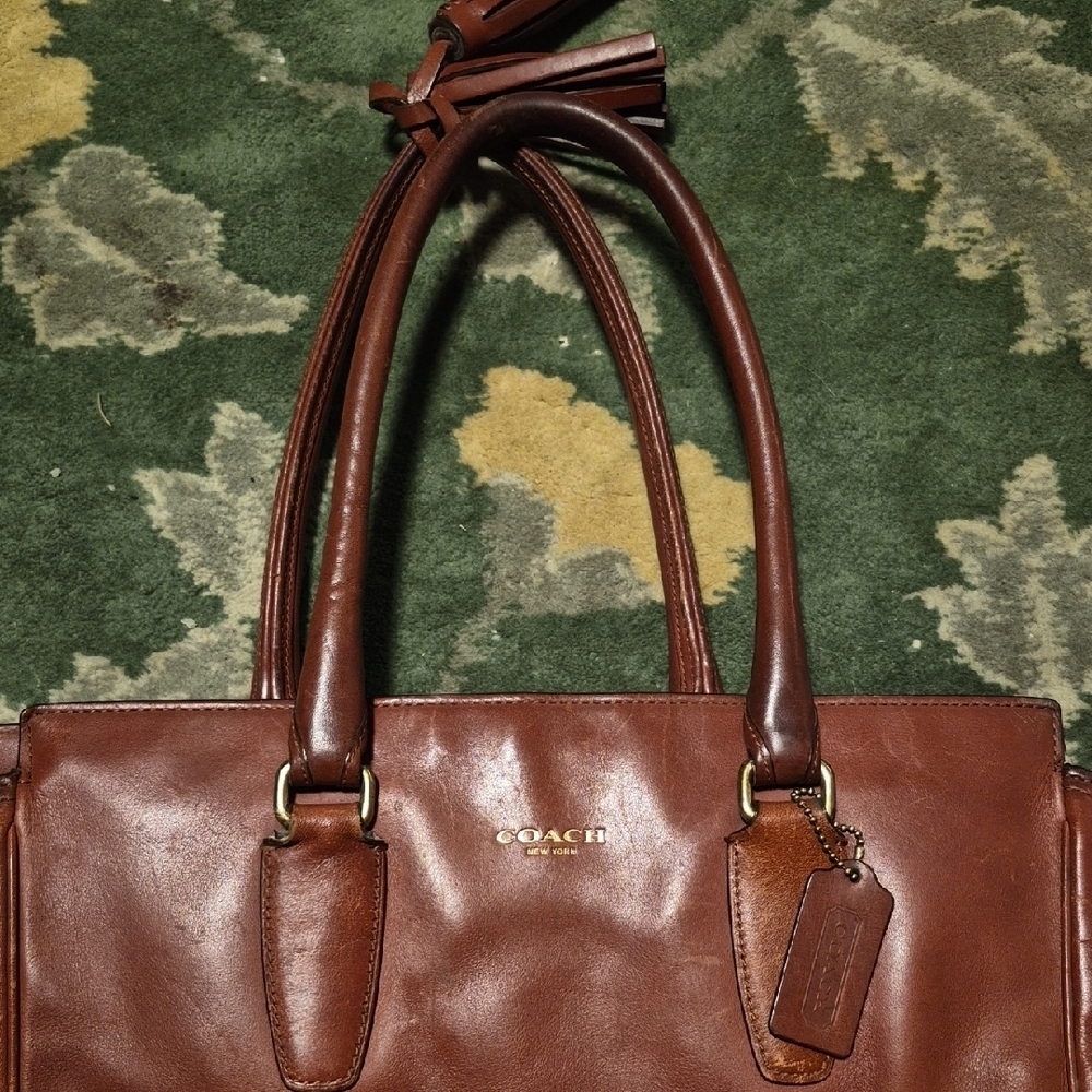 Coach Rich Brown Leather Shoulder Bag - Picture 2 of 15